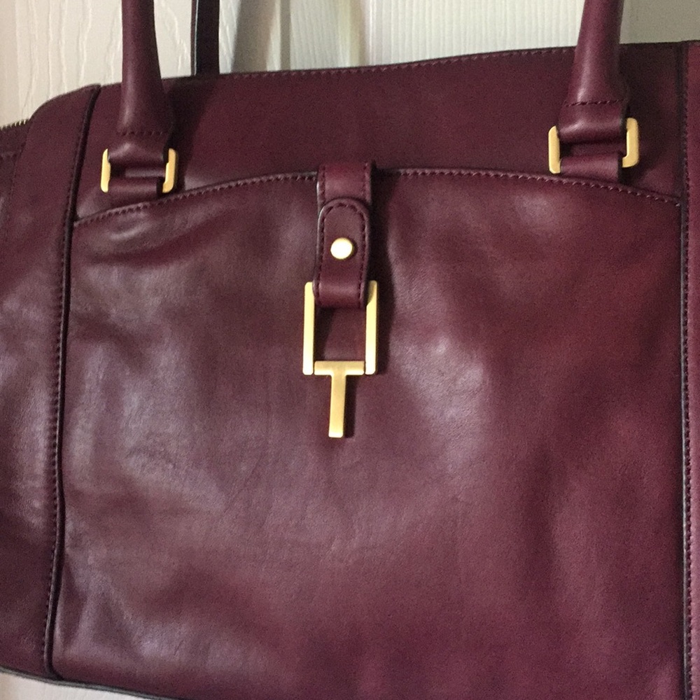 Tahari satchel genuine leather - Picture 2 of 8